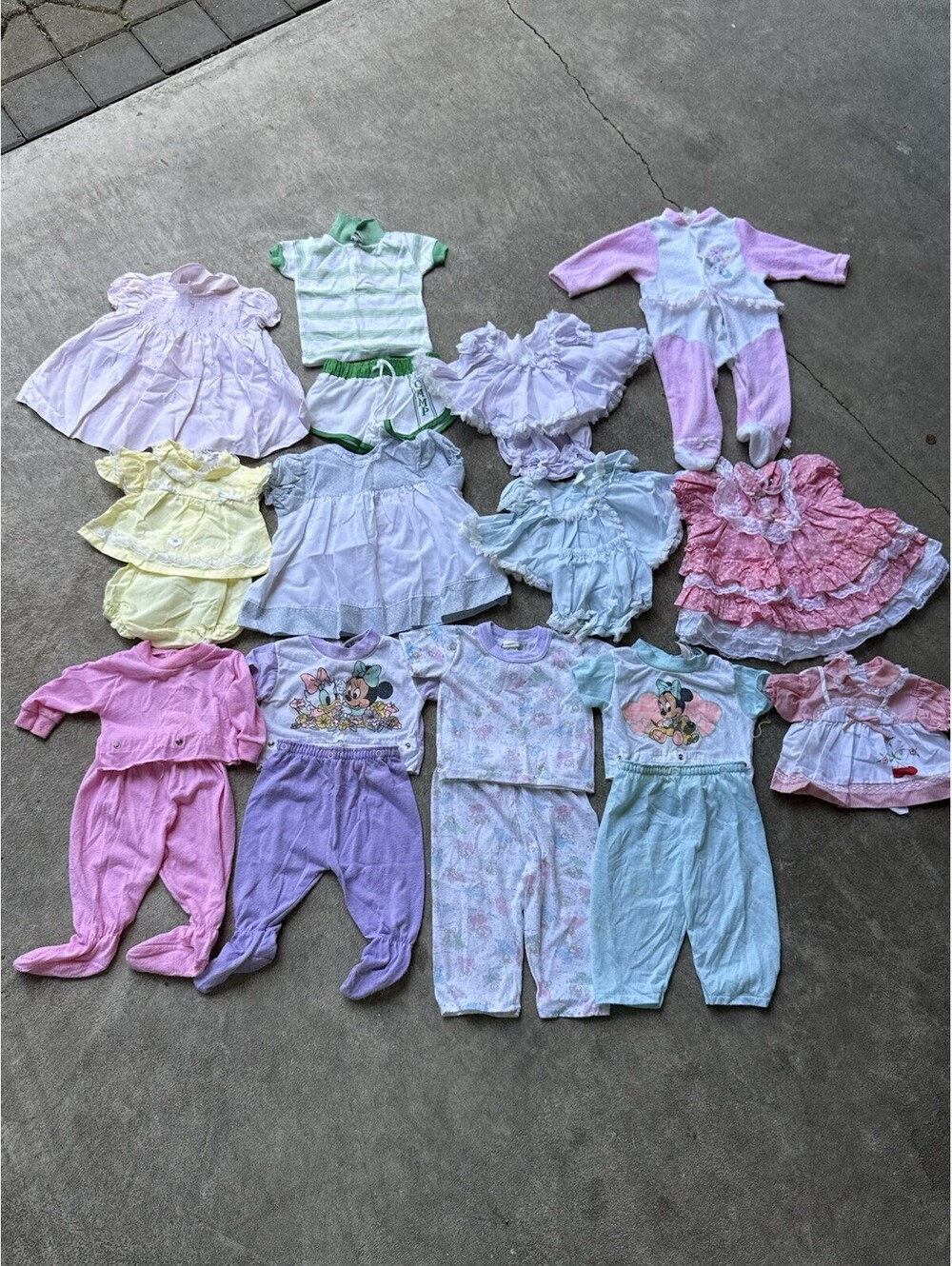 Vintage 90s Disney Babies Minnie Mouse Baby Girl Clothing Lot 14 Pc NB-12 Months